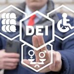 Unstoppable DEI – Universities Outsmart State Bans Person pointing at DEI symbols on glass