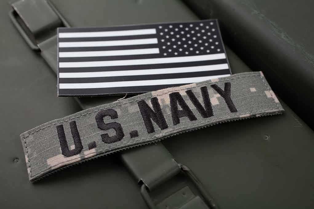 2277330471 featured image U S Navy patch with black and white American flag