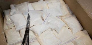 SHOCK Airstrike Kills Narco-Terrorists in Pacific Bags of white powder with scissors in cardboard box