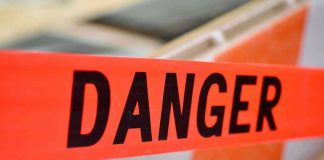 Red tape with the word Danger printed