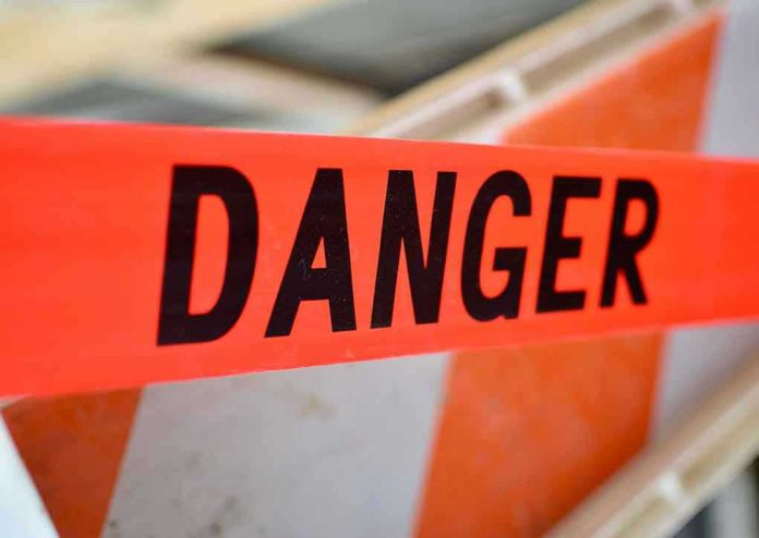 359320793 Red tape with the word Danger printed