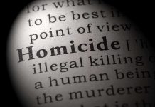 Pushups Got This CEO Murdered Magnified text showing definition of homicide.