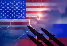 Russian Tanker Seized! U.S. and Russian flags with missiles and lightning.