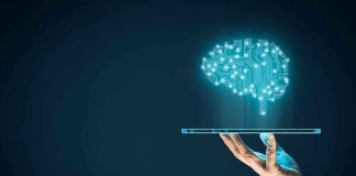 AI Memory Leak EXPOSED—Hackers Extracting Everything Hand holding tablet projecting digital brain hologram.