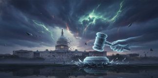 Create a featured image for the article titled: Trumps Shock Executive Orders Shake Up Washington Requirements: - NO text