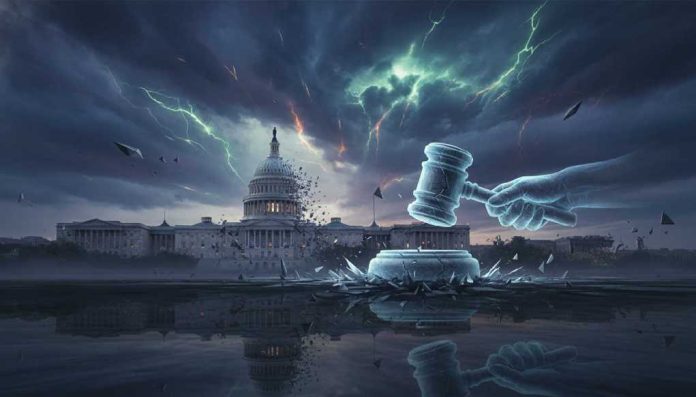 Create a featured image for the article titled: Trumps Shock Executive Orders Shake Up Washington Requirements: - NO text