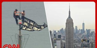 Elite Stunt Exposes Empire State Building Vulnerability Love at 1,454 ft: Climbing duo arrested after Empire State Building proposal