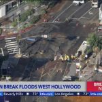 Water main break floods West Hollywood - KTLA Team Coverage