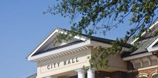 A ‘SEX PARTY’ Proposal Just Landed at City Hall Exterior view of a city hall building with columns and a clear blue sky