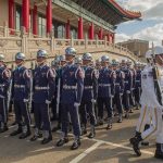 Taiwan President Oversees War Drills as Tensions Rise military honor guard marching in formation