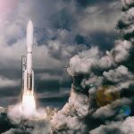 U.S. Confirms Space Weapons as Arms Race Intensifies Rocket launches through dense clouds