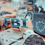 See FBI Agents SWOOP In On Eric Swalwell At Airport Hands typing on a laptop with digital cybersecurity graphics overlay