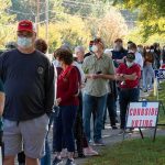 How This Demographic Could Flip Alaska Christian Jones and others waiting in a long line outside a polling place