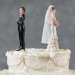 Russian Money, Trump Wedding – Optics Nightmare Bride and groom figurines facing away on top of a white wedding cake