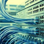 U.S. Targets Servers, Not Bombers Network switches with blue Ethernet cables