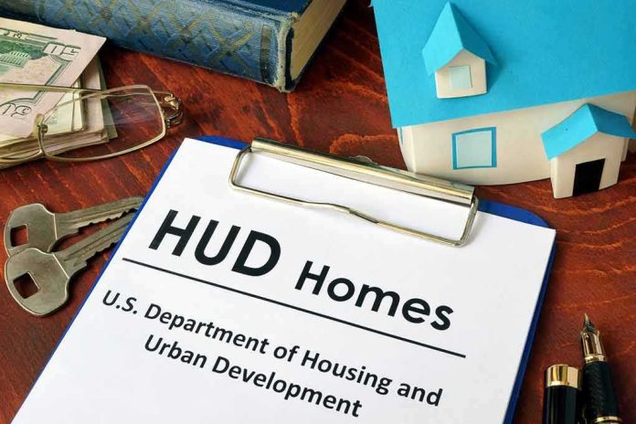 Clipboard with HUD Homes document on desk