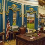 Obama Torches White House Makeover Oval Office-style desk and decor in a museum display