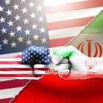 Iran-Linked Boat Caught STALKING U.S. Warships US and Iran flag fists bumping against split flags