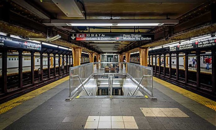 shutterstock_605058719 Subway platform with stairwell and tracks on both sides
