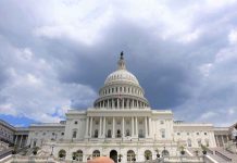 United States Capitol building under cloudy sky