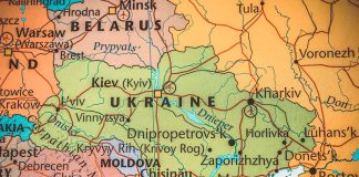 Map highlighting Ukraine and surrounding countries