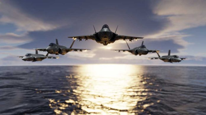 1593281419 featured image Five jets flying low over the ocean at sunset