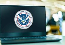 Laptop displaying U S Department of Homeland Security logo