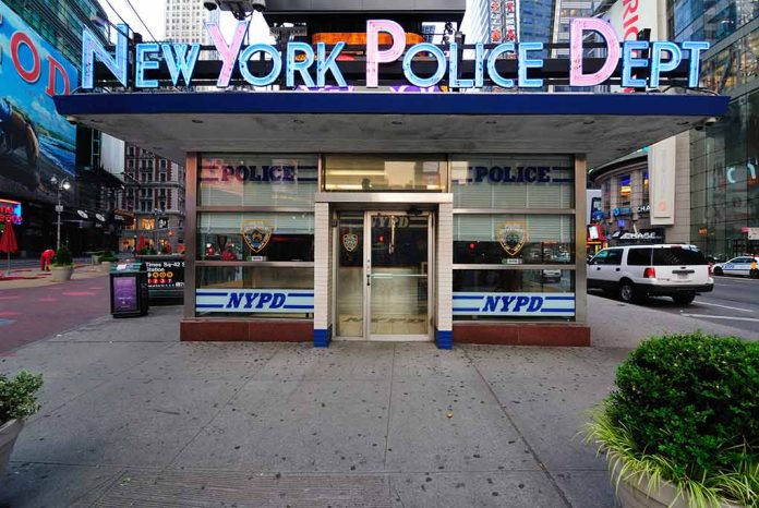 56798539 featured image NYPD precinct building with signs on a city street