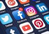 Social media app icons on a smartphone screen