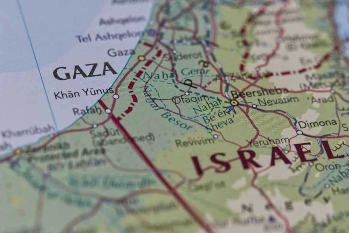 2372927031 Map showing Gaza Strip and parts of Israel