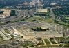 Aerial view of the Pentagon building and surrounding area