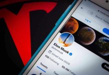 Phone screen showing Twitter profile with spacescapes