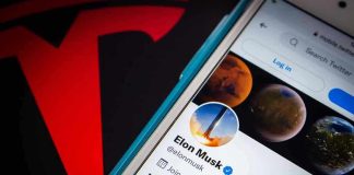 Phone screen showing Twitter profile with spacescapes