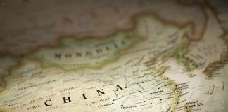 Detailed map highlighting China and surrounding regions